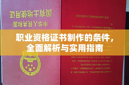 海陵职业资格证书制作的条件，全面解析与实用指南